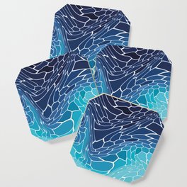 blue water wave mosaic colorgrade Coaster