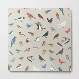 Garden Birds Pattern Metal Print | Graphicdesign, Animal, Blackbird, Nature, Pattern, Bullfinch, Bird, Bluebird, Birds, Greattit 