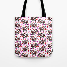 Red Sneaky Cat Tote Bag