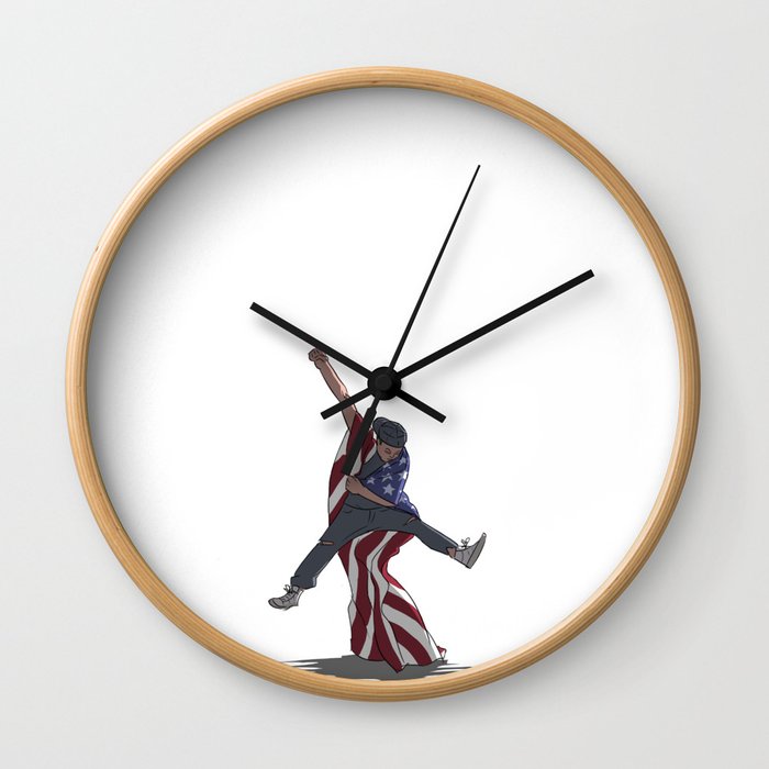 Happy american guy Wall Clock