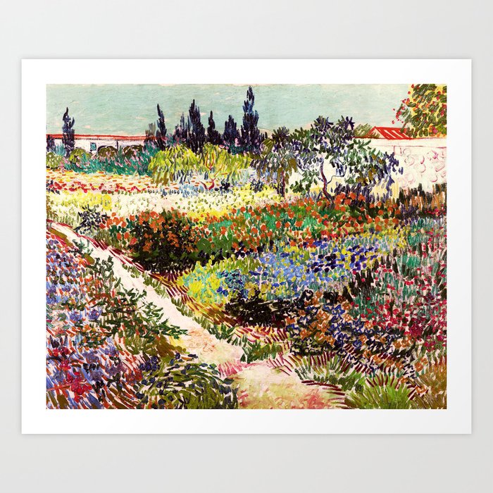 Vincent Van Gogh Flowering Garden Art Print