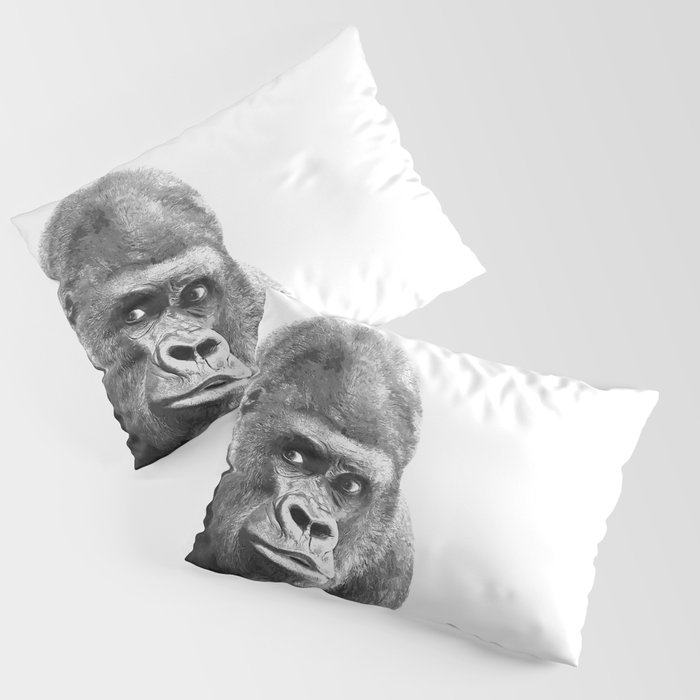 Black and White Gorilla Pillow Sham