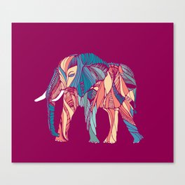 Elephant on Pink Canvas Print