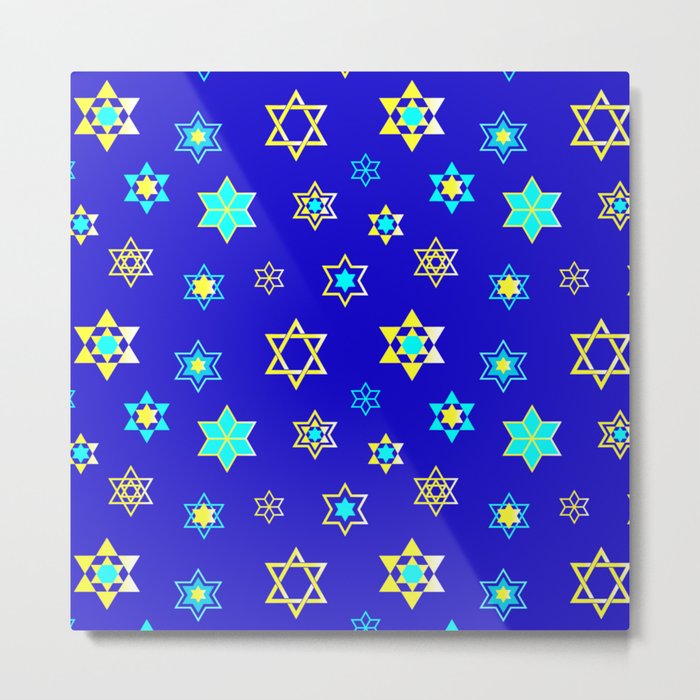 Hanukkah Holidays Celebration of Miracles Pattern Metal Print