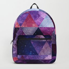 Abstract Space Backpack | Purple, Graphicdesign, Crack, Space, Digital, Pattern, Pink, Other, Triangle, Blue 