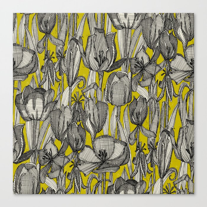 tulip decay chartreuse Canvas Print