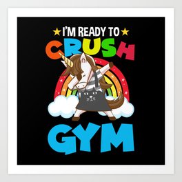 Im Ready To Crush Gym Funny Unicorn Dabbing Art Print | Day, For Dad, Sports, Drawstring, Back To School, Carry On, Girls, School, Custom, Womens 