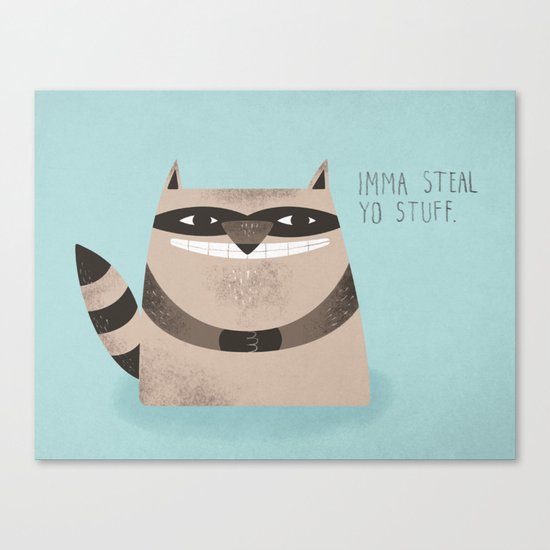 Sneaky Raccoon Canvas Print