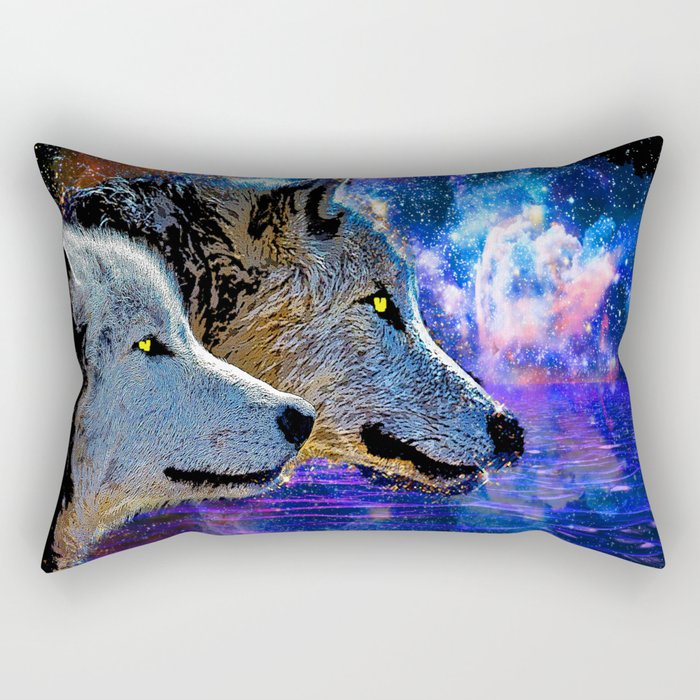 NEBULA WOLF OF THE NIGHT Rectangular Pillow