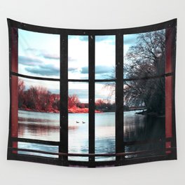 Window to the River | Nature Photography and Collage Wall Tapestry