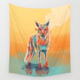 Lone Wild Coyote - digital illustration Wall Tapestry