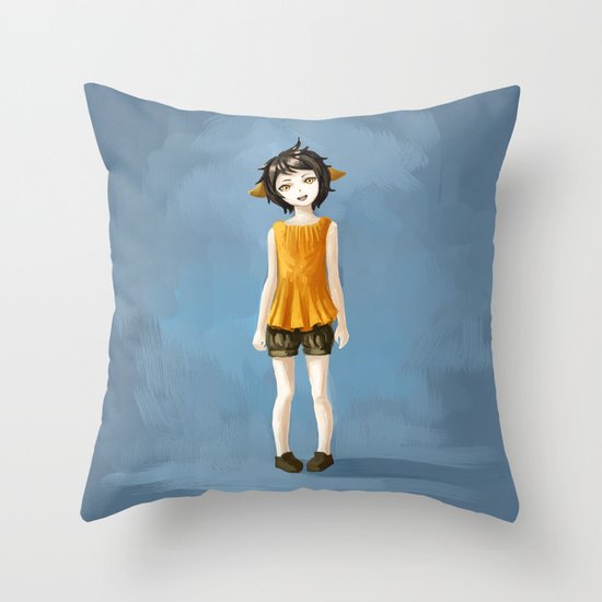 Girl in shorts Throw Pillow