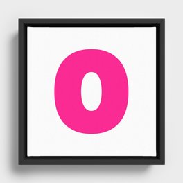O (Dark Pink & White Letter) Framed Canvas