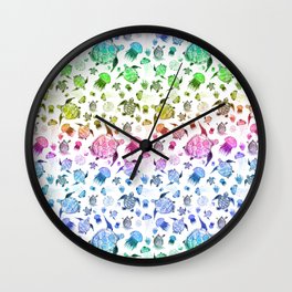 Ocean Life - Rainbow Colors Wall Clock