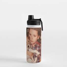 Girl and Dog Vintage Photo Water Bottle