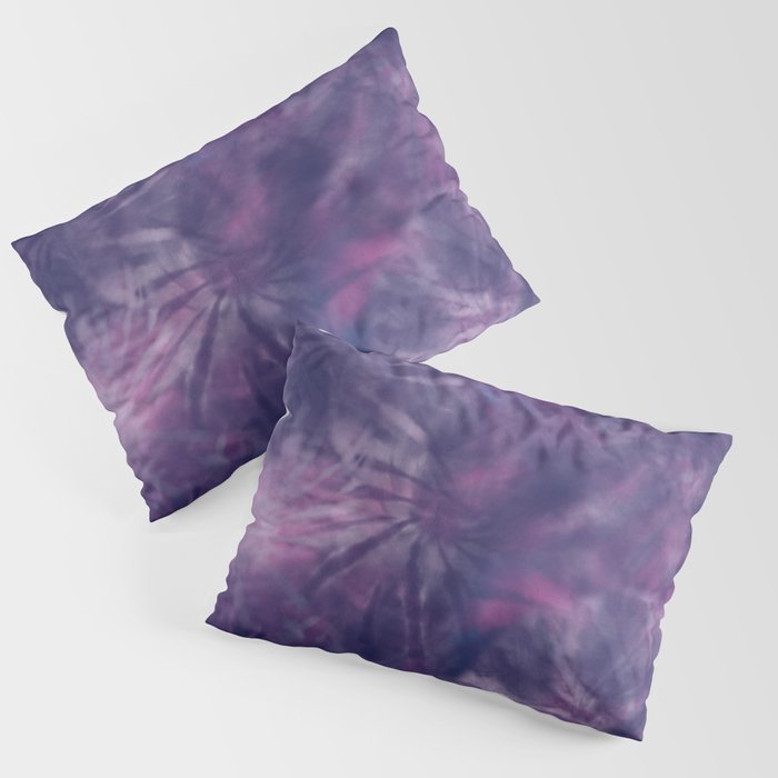 Dusty Purple Turquoise and Pink Tie Dye Pillow Sham by fruitflypie