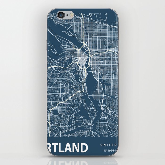 Portland city cartography iPhone Skin