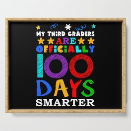 Day Of School 100th Smarter 100 Teacher 3rd Grader Serving Tray