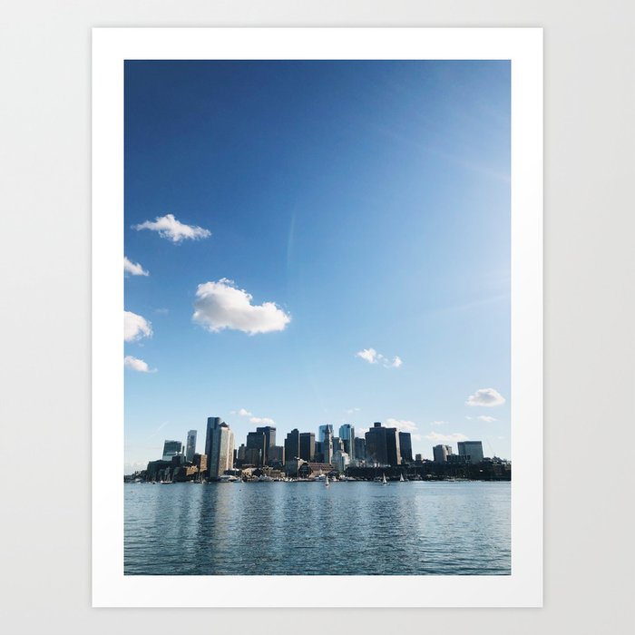Boston City Skyline in the Sun Art Print