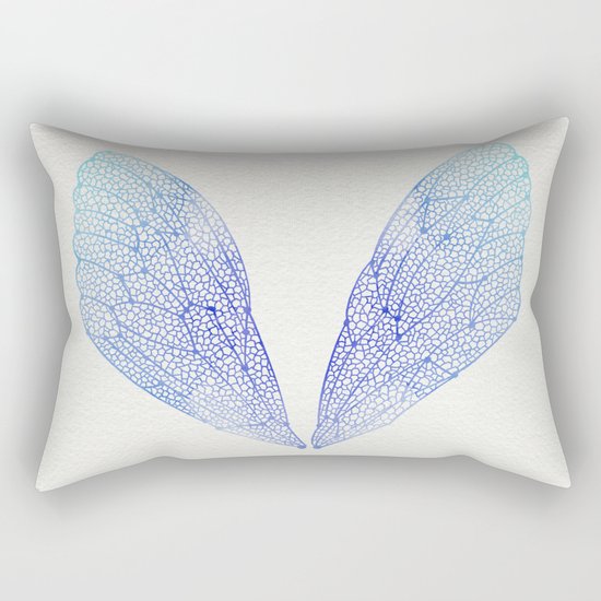 Periwinkle Ombré Cicada Wings Rectangular Pillow