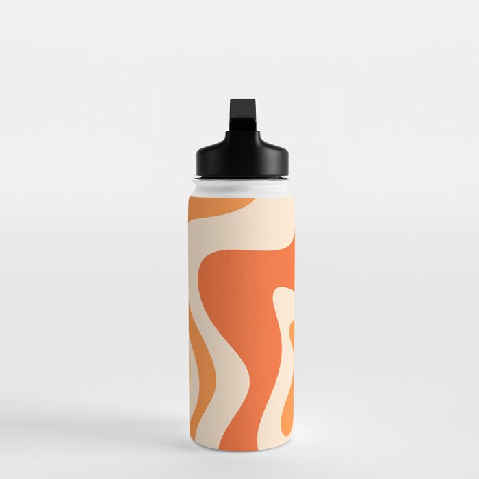 Orange Gradient Geometric Mesh Pattern Monogram Water Bottle