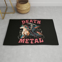 Death Metal - Cute Evil Skull Unicorn Gift Area & Throw Rug