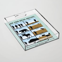 Social Distance Wildlife Safety Poster Acrylic Tray