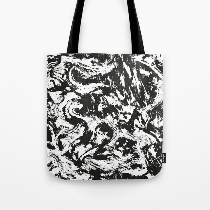Black & White Storm - Abstract Tote Bag