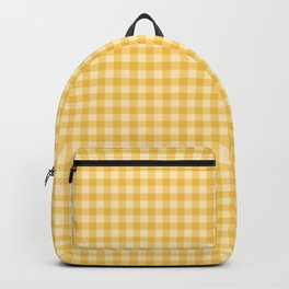 Gingham Plaid Pattern - Sunshine Yellow Backpack