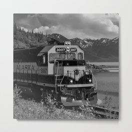 5298 - Alaska Passenger Train B & W Metal Print