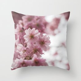 Japanese Cherry Blossom Throw Pillow