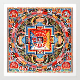 Buddhist Mandala of Jnanadakini Tangka Art Print