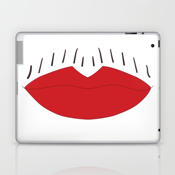 Lipstick Moustache Laptop & iPad Skin