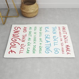 Festive Holiday Quote Rug | Graphicdesign, Elves, Festive, Winter, Redandgreen, Quote, Holidays, Cookiedough, Snowangels, Snow 