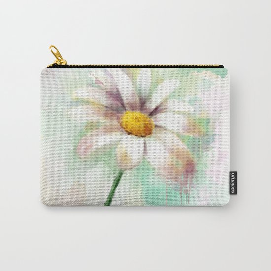 Daisy watercolor - flower illustration Carry-All Pouch