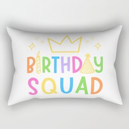 Colorful Birthday Squad Cute Doodle Bday Crew Rectangular Pillow