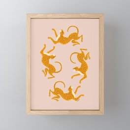 Leopard Race - pink Framed Mini Art Print