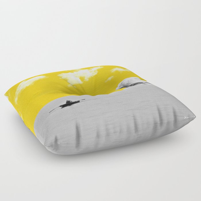 Ernest Hemingway | Old man and the Sea | Digital Collage Art Floor Pillow