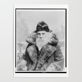 Santa Claus Vintage Black and White Photo, 1895 Poster