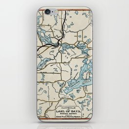 Vintage Map of Lake of Bays, Ontario iPhone Skin