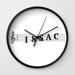 Name Issac Wall Clock | Graphicdesign, Name, Musical, Tag, First, Birthday, Gift, Music, Forename, Note 
