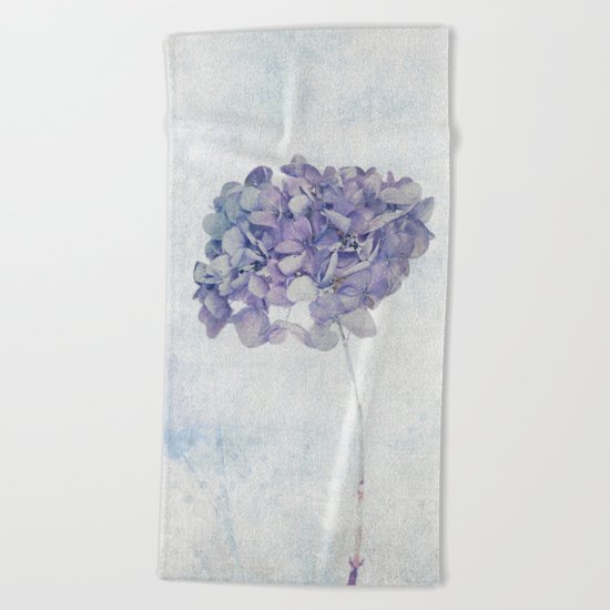 Blue Vintage Hydrangea Beach Towel