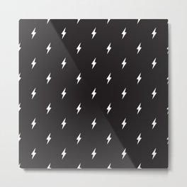 Lightning Bolt Pattern Black & White Metal Print | Simple, Storm, Mimimal, Lightningbolt, Black And White, Pattern, Lightning, Graphicdesign, Thunder 