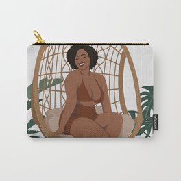 Happy curvy black woman Carry-All Pouch