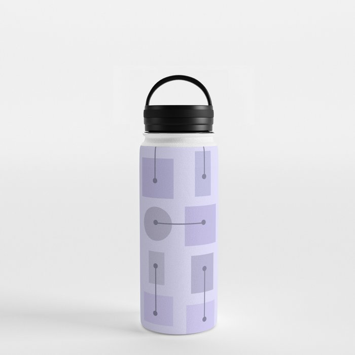 Atomic Age Simple Shapes Lavender Purple Water Bottle