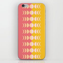 Moon Phases 24 in Coral Beige Mustard Pale Pink iPhone Skin