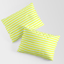 [ Thumbnail: Light Cyan and Yellow Colored Lined/Striped Pattern Pillow Sham ]