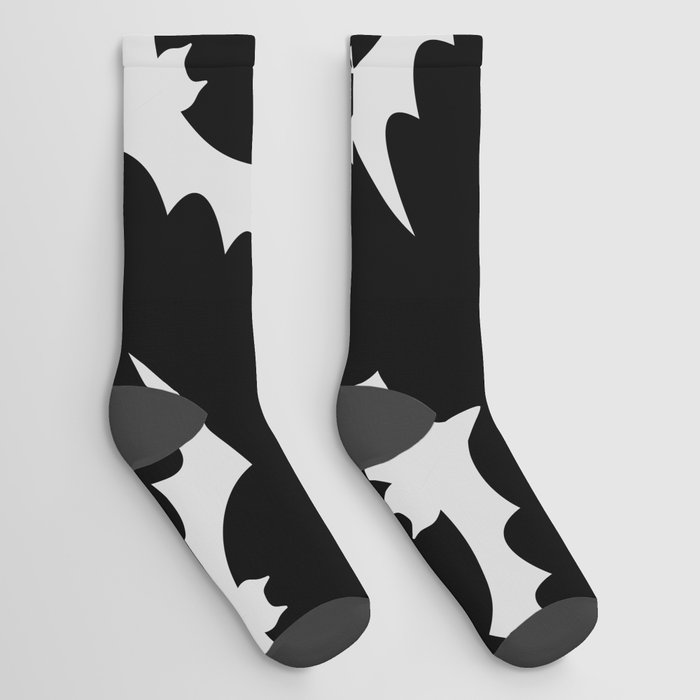 Halloween Bats Black & Grey Socks