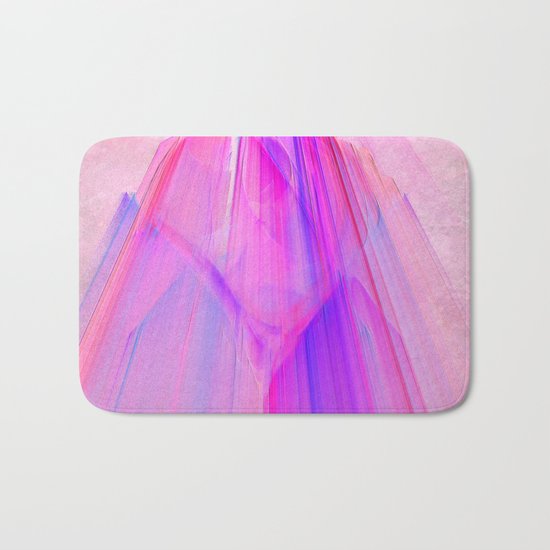 Pink sunset in the glowing city Bath Mat