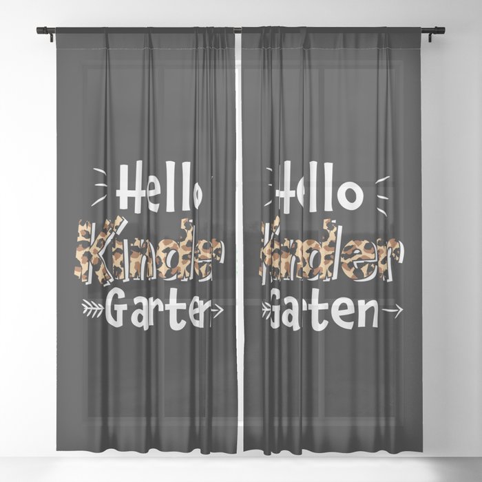 Hello Kindergarten Back To School Sheer Curtain